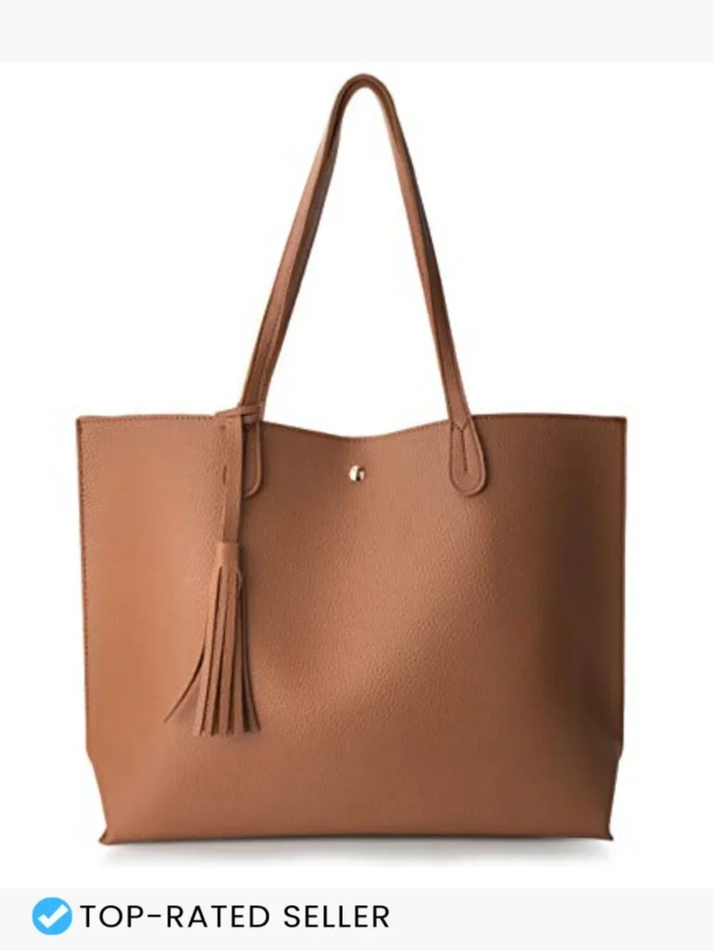 Women's Faux Leather Tote Bag Minimalist Chunky Handbag Work Office Purse